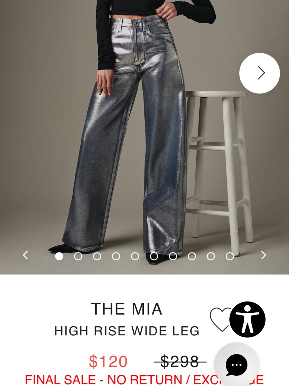 Joe's Jeans The Mia Metallic High Rise Wide Leg - NWOT